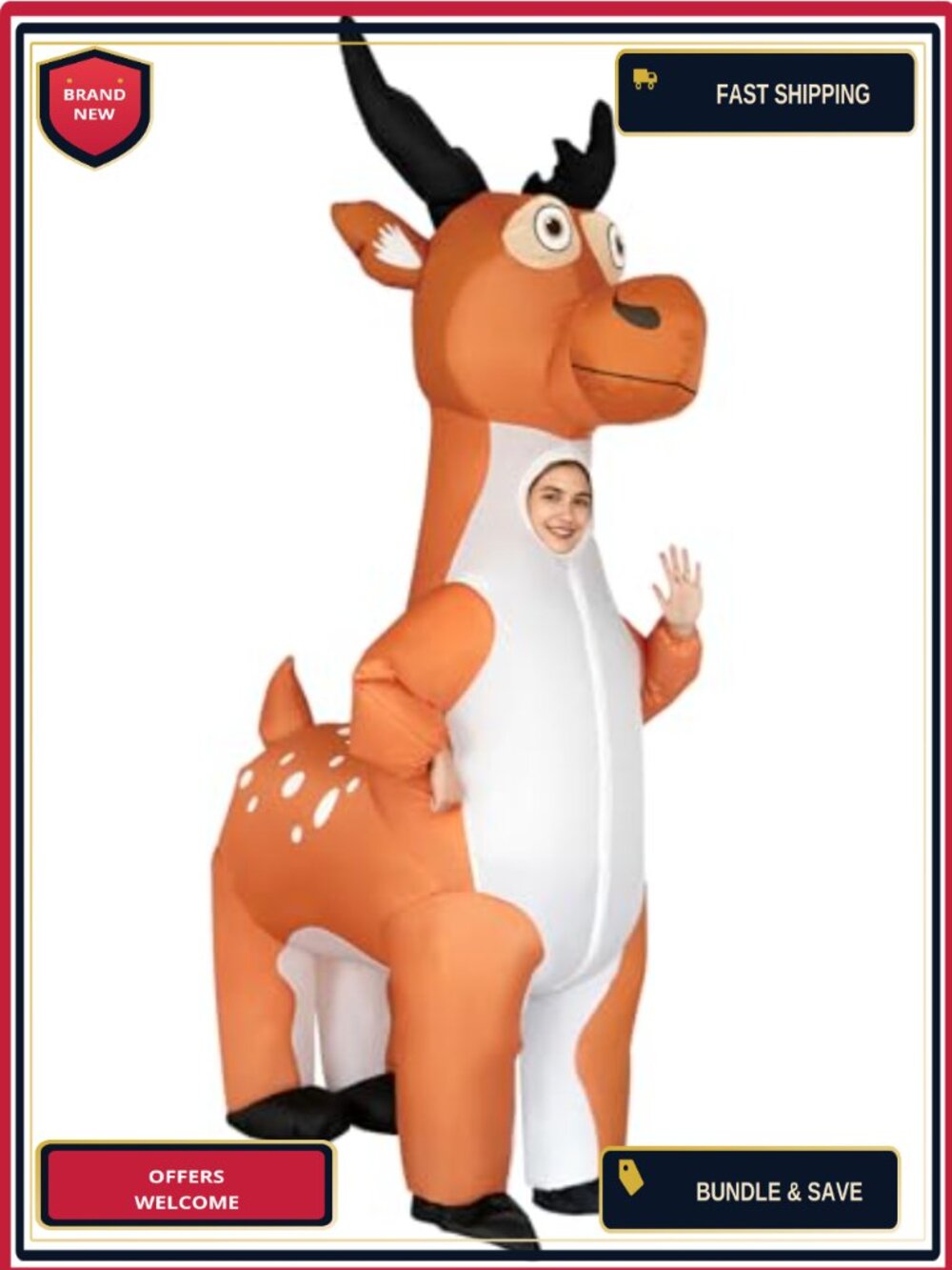 Inflatable Reindeer Costume Adult Blow Up Christmas Halloween